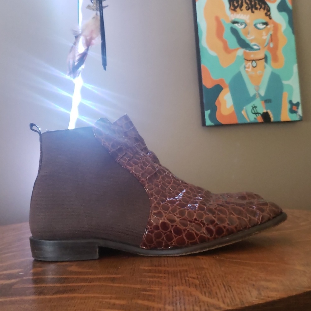 Snake skin bootie
